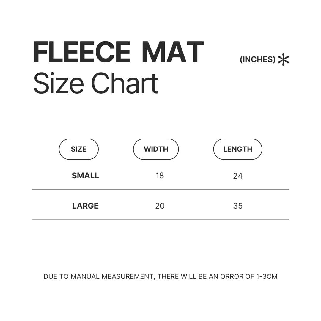 Fleece Mat Size Chart - Haikyuu AU Store