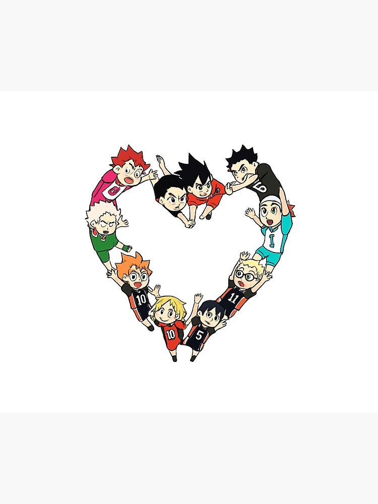 Haikyuu Characters Heart Collage Tapestry - Image 2
