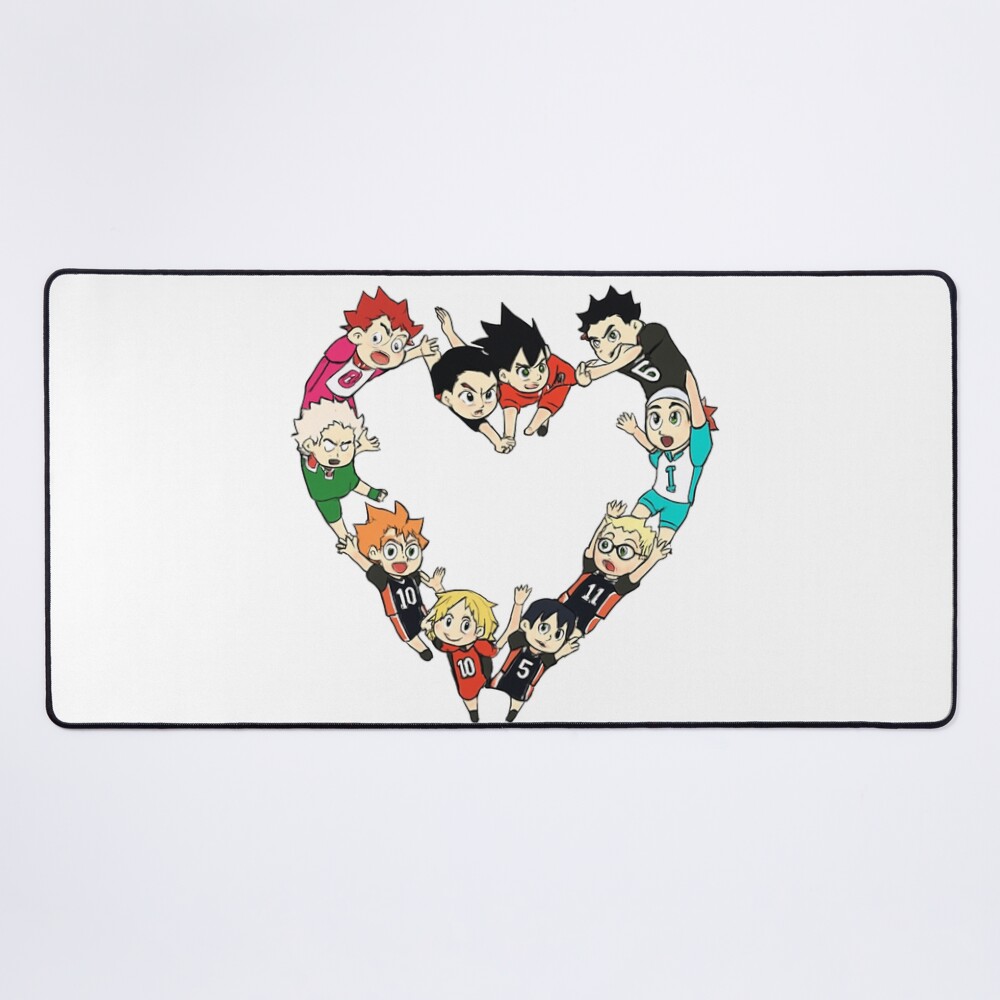 Haikyuu Characters Heart Collage Mouse Pad